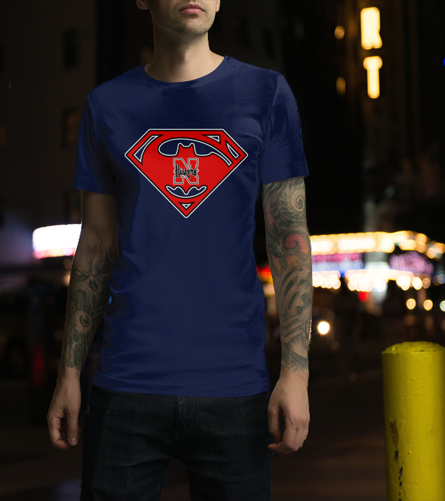 Superman Nebraska Huskers Logo T-Shirt