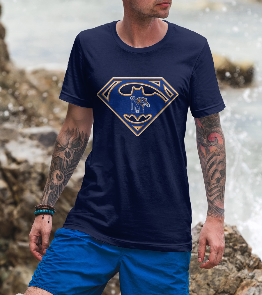 Superman Batman Memphis Tigers M Logo Tiger T-Shirt