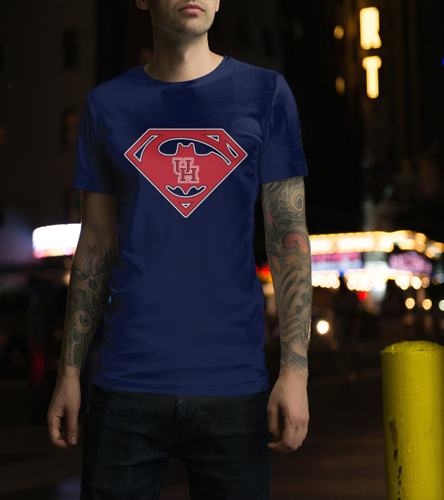 Houston Cougars Uh Logo Fusion With Superhero T-Shirt