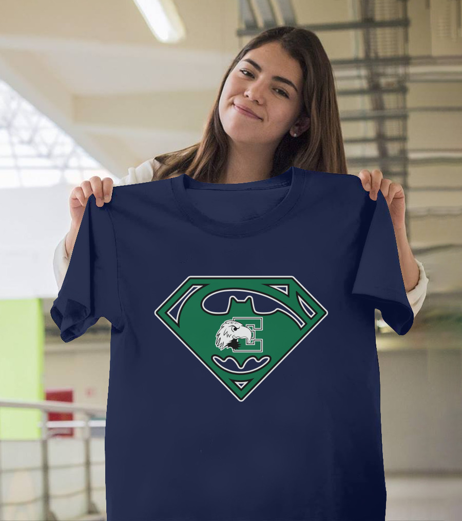 Batman Superman Logo Fusion Eastern Michigan Eagles T-Shirt
