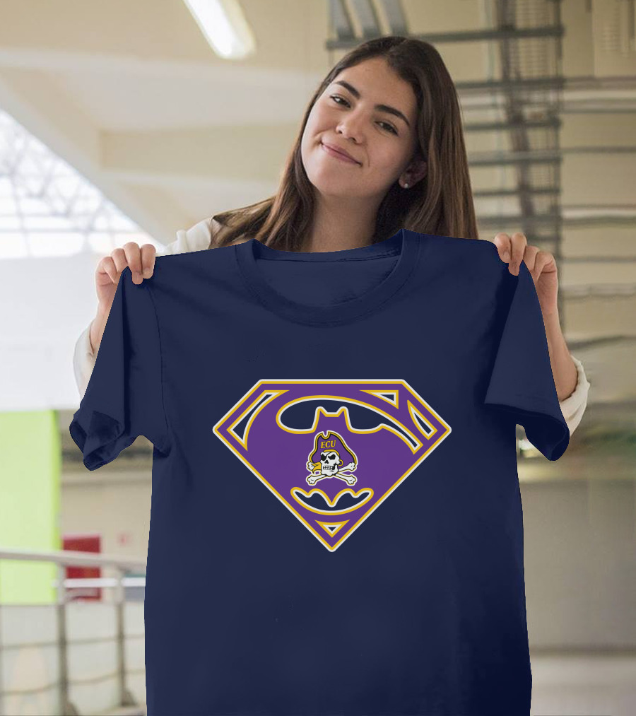 Ecu Pirates Logo With Superhero T-Shirt