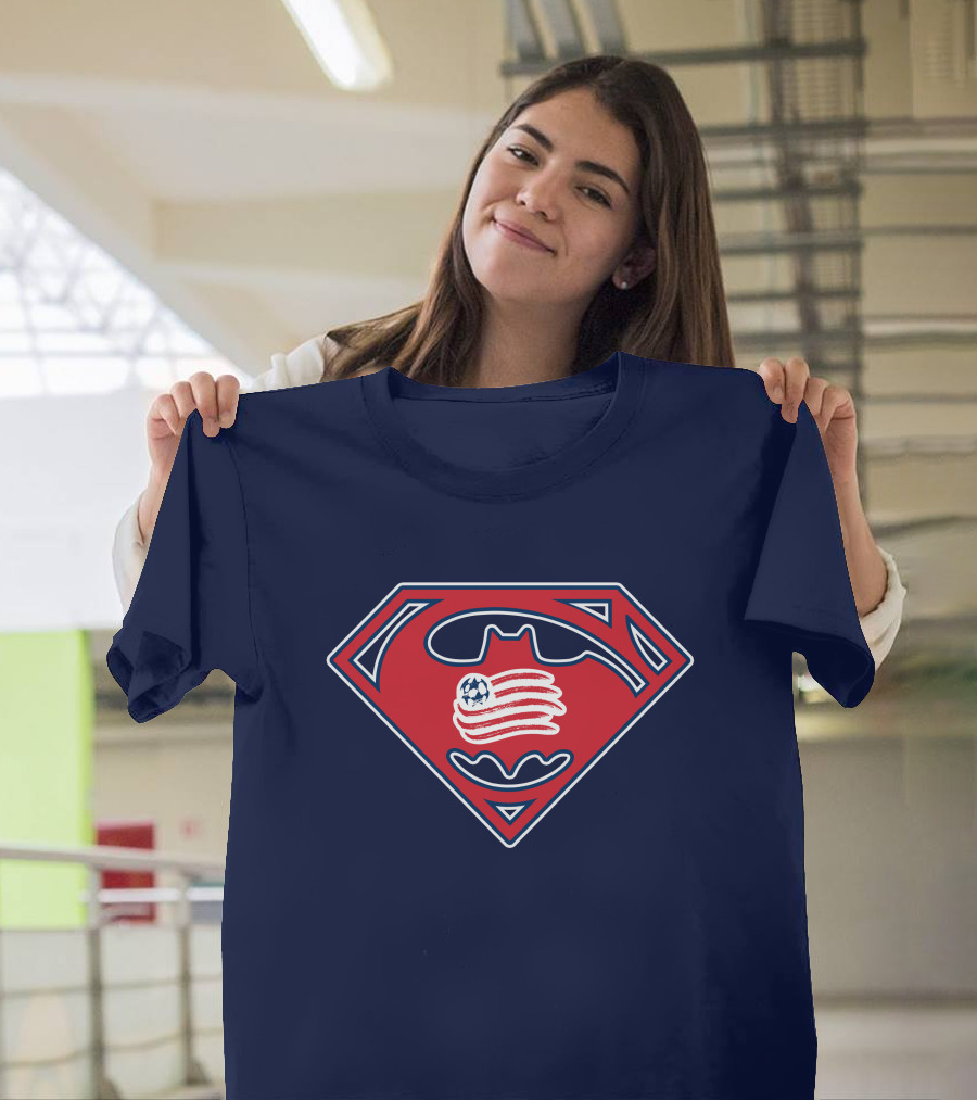 New England Revolution Superman Batman Logo Combination T-Shirt
