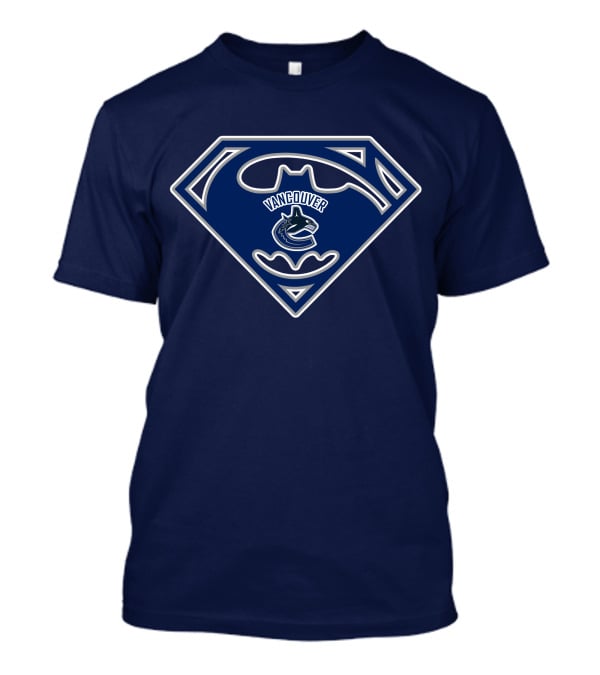 Vancouver Canucks Batman Superman Logo Fusion T-Shirt