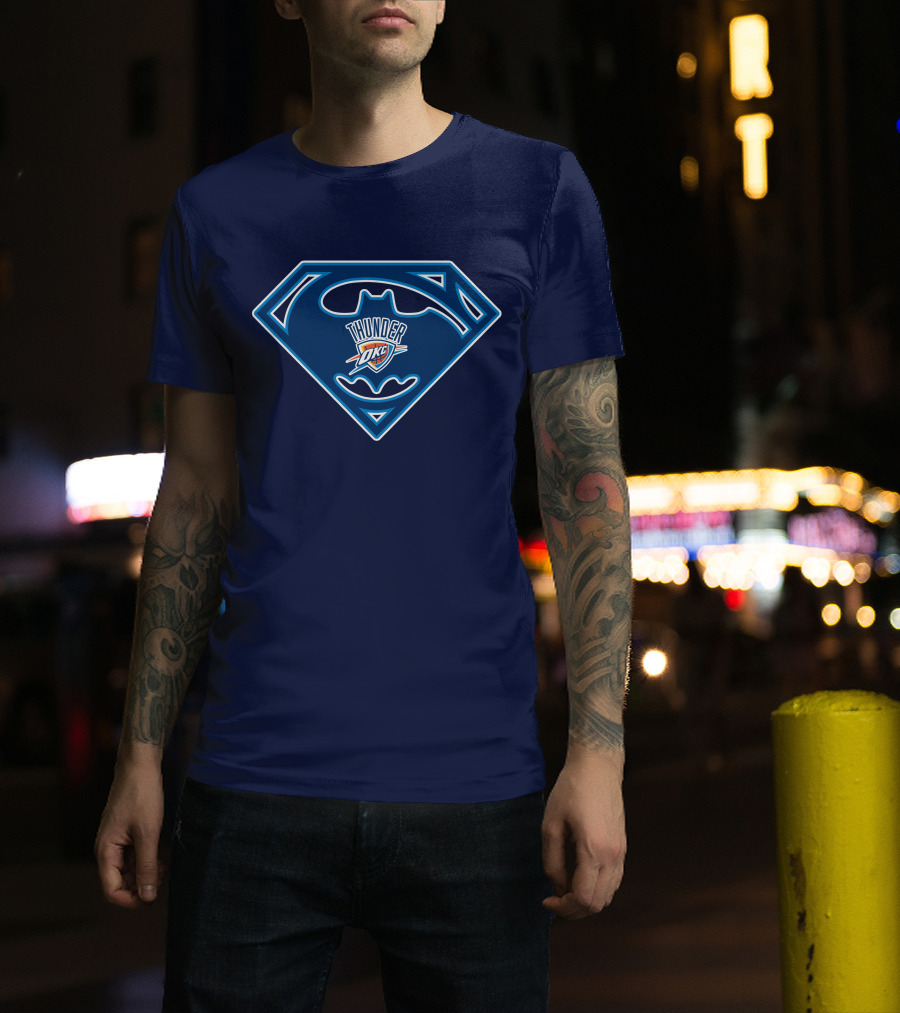 Thunder Okc Batman Superman Logo Mashup T-Shirt