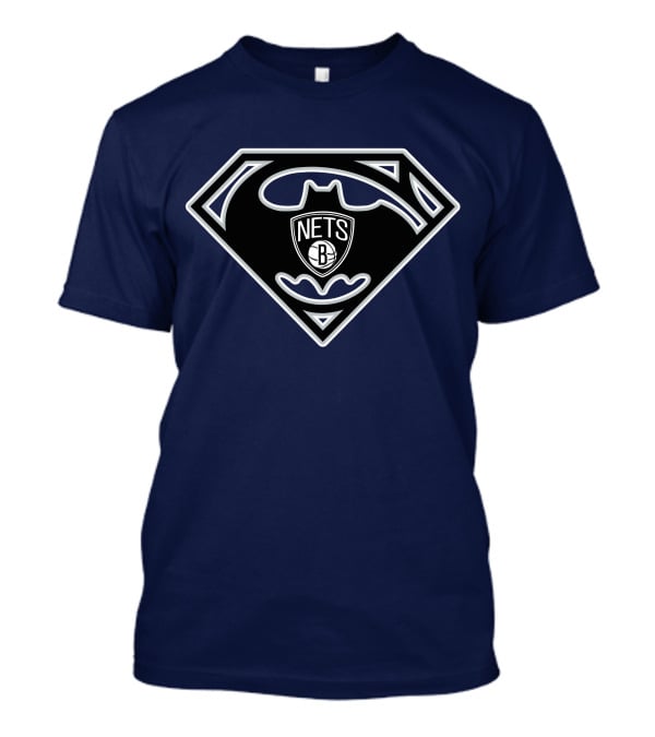 Brooklyn Nets Batman Superman Logo Mashup T-Shirt