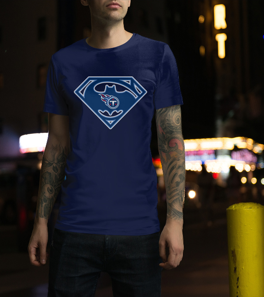 Tennessee Titans Superman Batman Logo Mashup T-Shirt