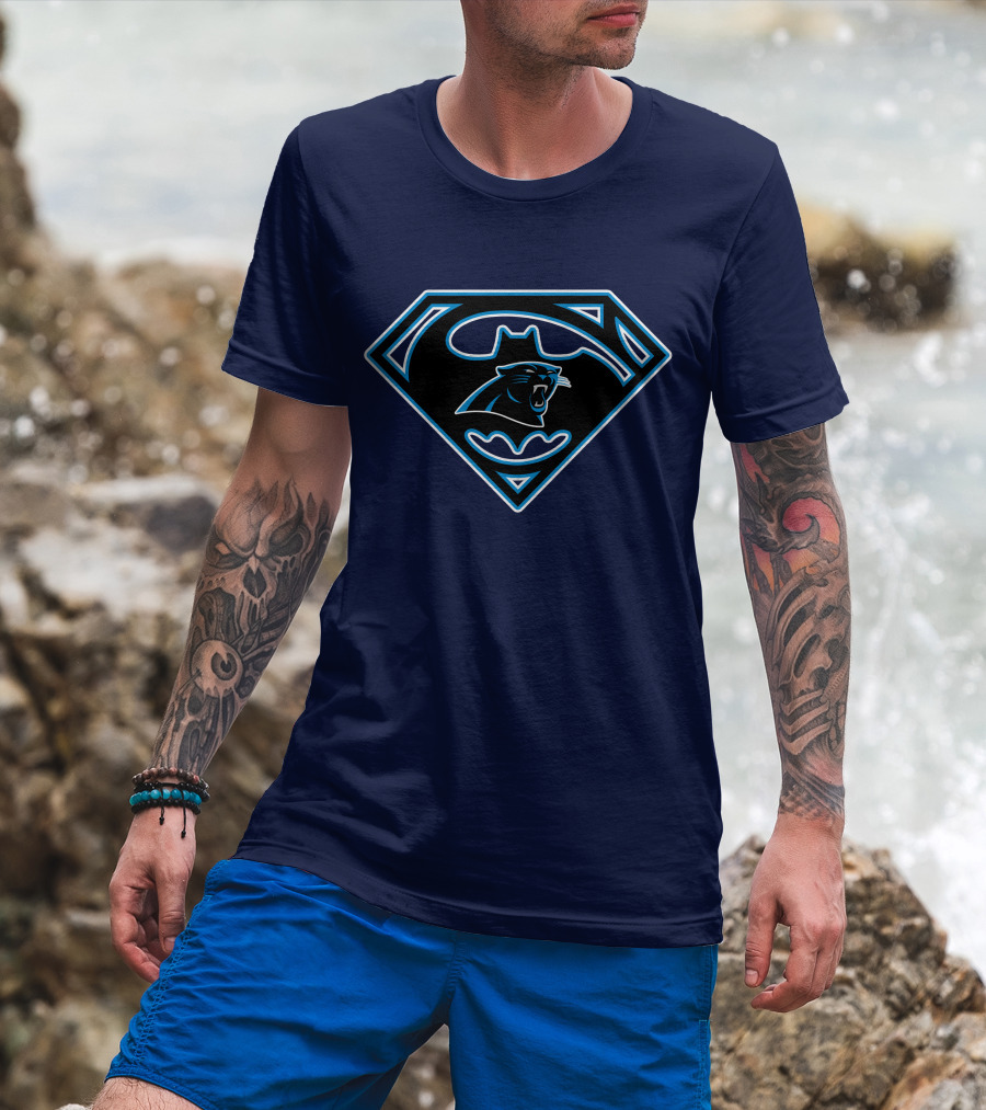Carolina Panthers Superman Batman Logo 245 T-Shirt