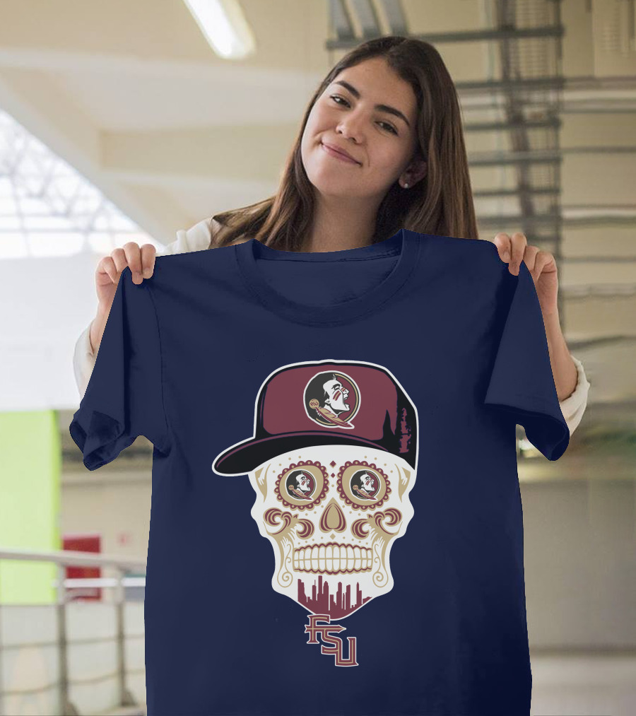 Florida State Seminoles Fsu Skull With Hat T-Shirt