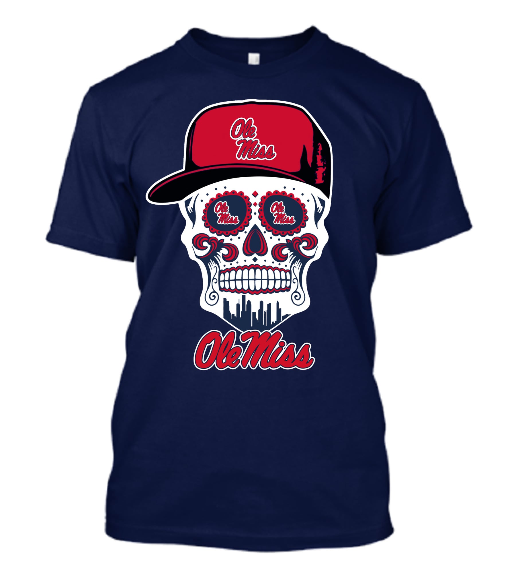 Ole Miss Sugar Skull Cap T-Shirt