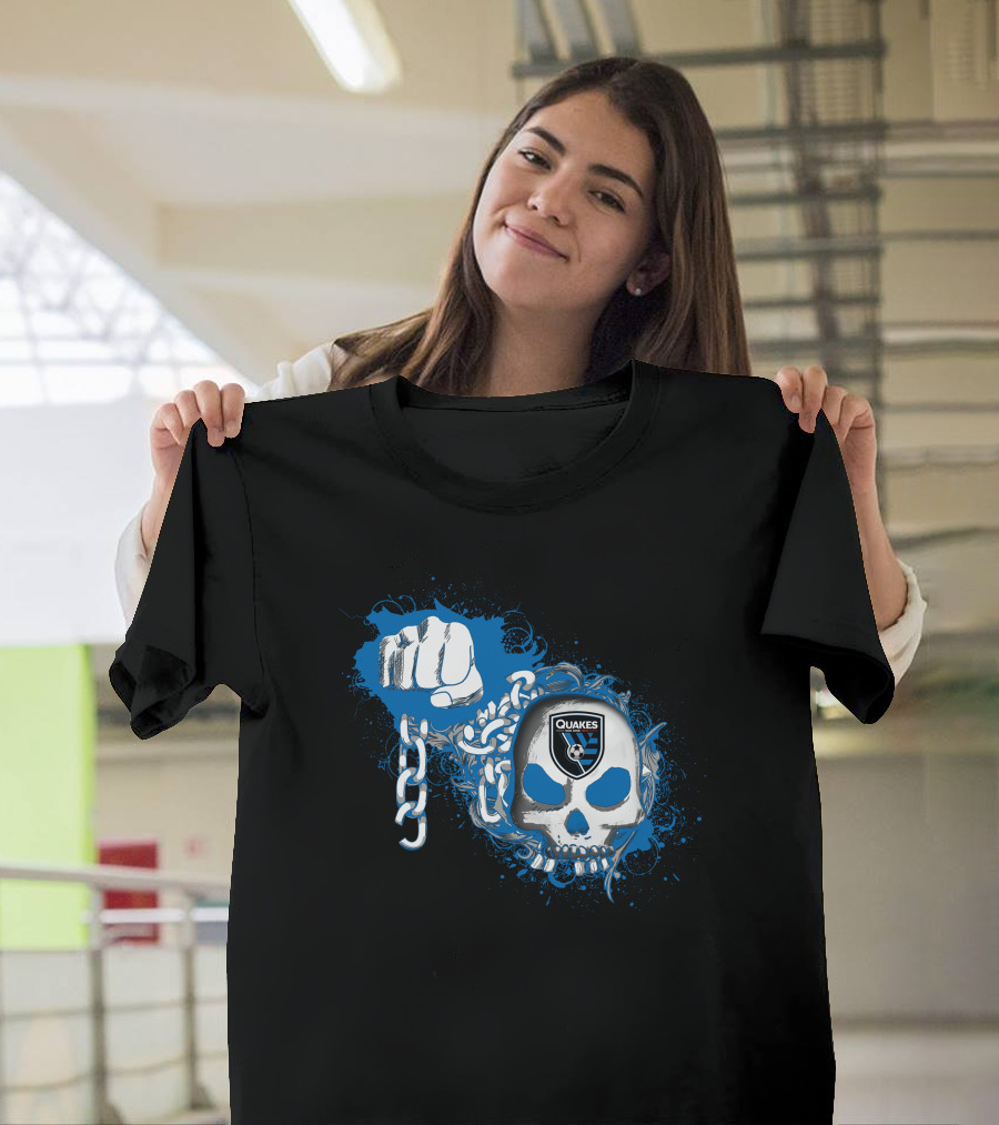 Quakes Skull And Chain With San Jose Earthquakes T-Shirt