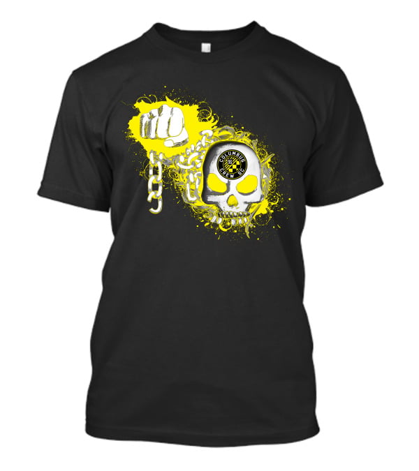 Columbus Crew Sc Skull Fist Chain Yellow Burst T-Shirt