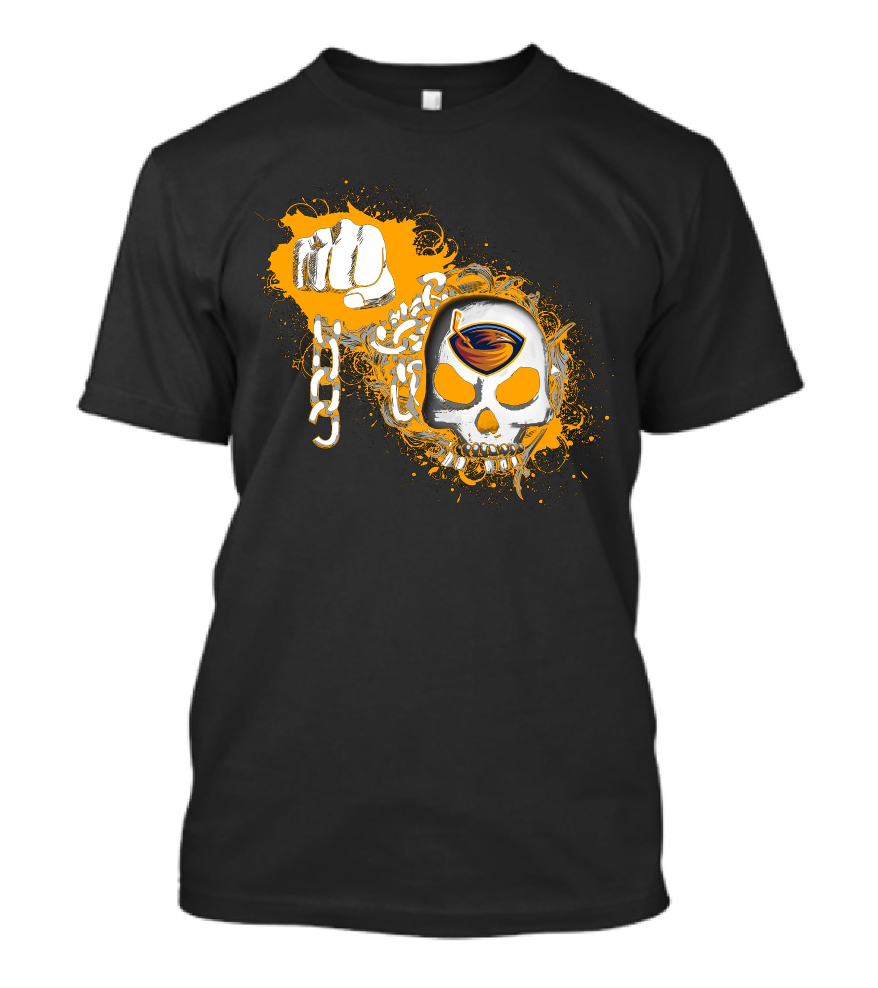 Atlanta Thrashers Skull And Chains Iconic Nhl Symbol With Hockey T-Shirt
