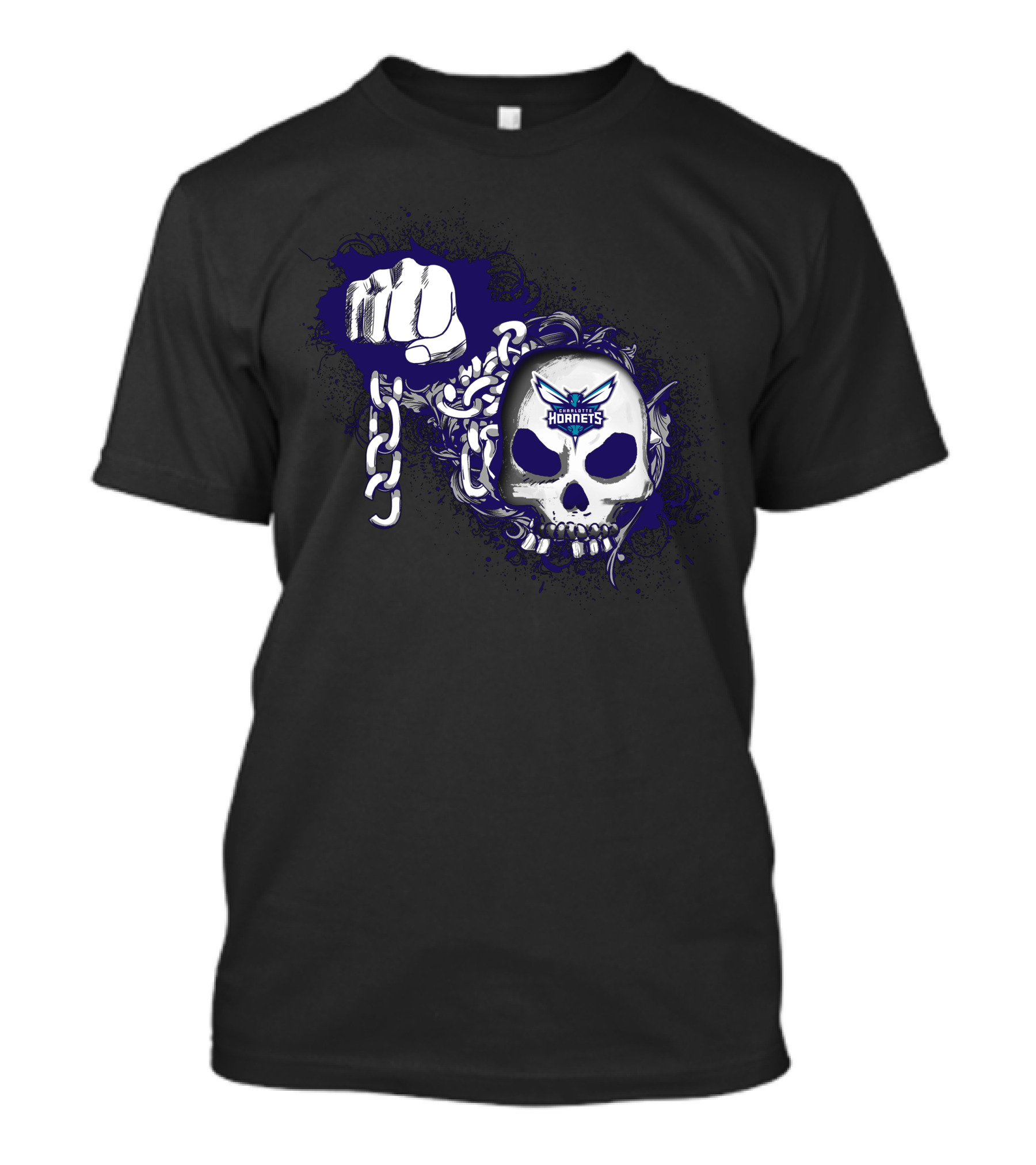 Charlotte Hornets Skull And Chains 209 T-Shirt