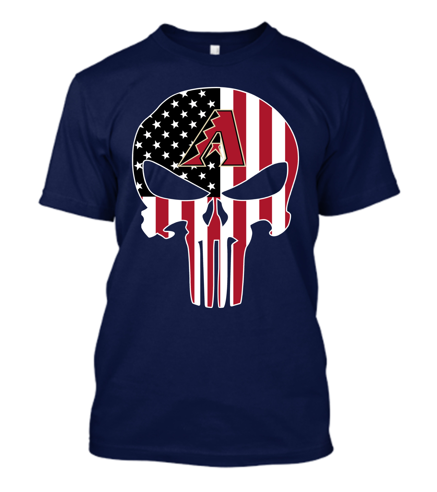 Arizona Diamondbacks Punisher American Flag Skull T-Shirt