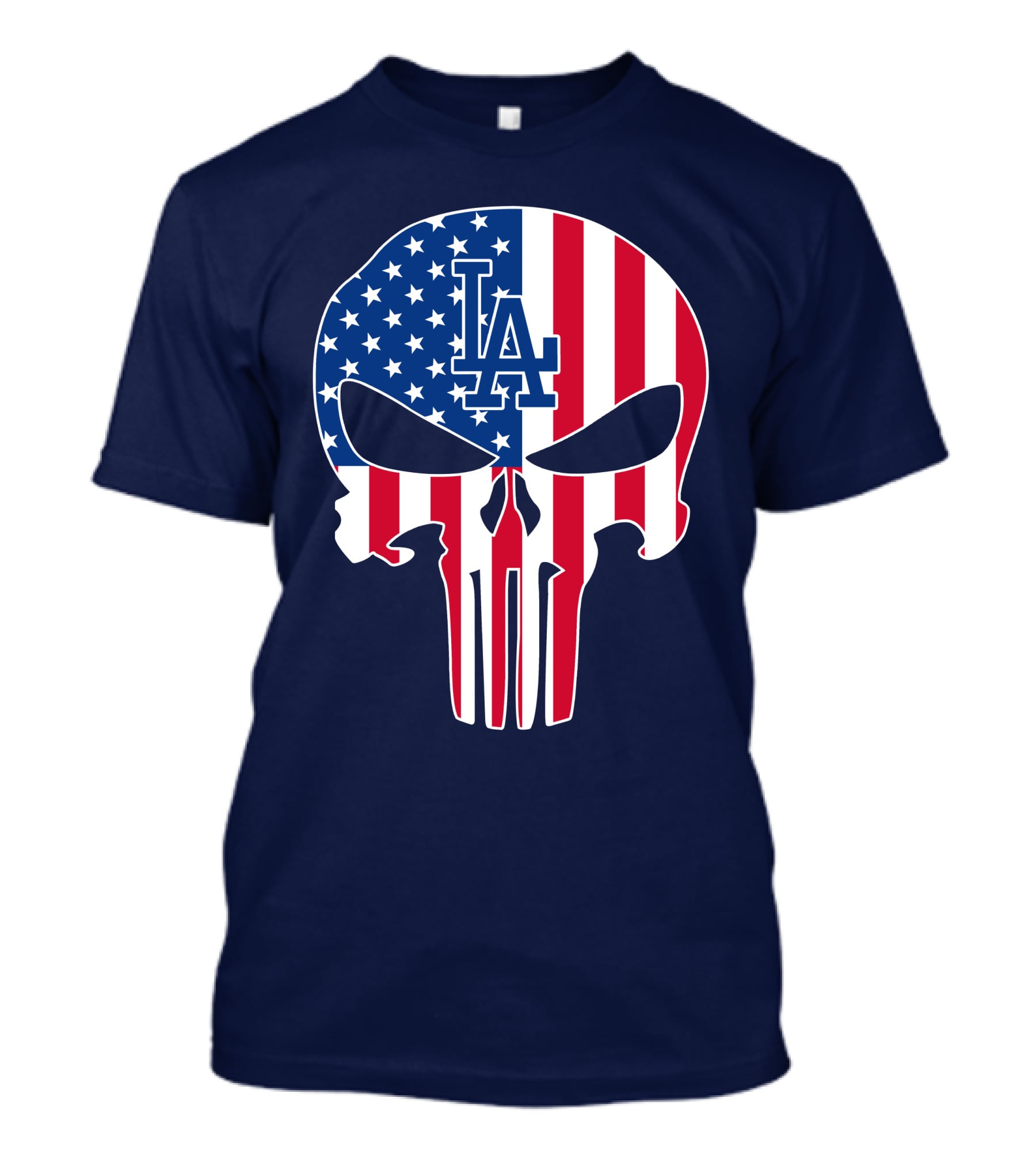 La Dodgers American Flag Skull T-Shirt
