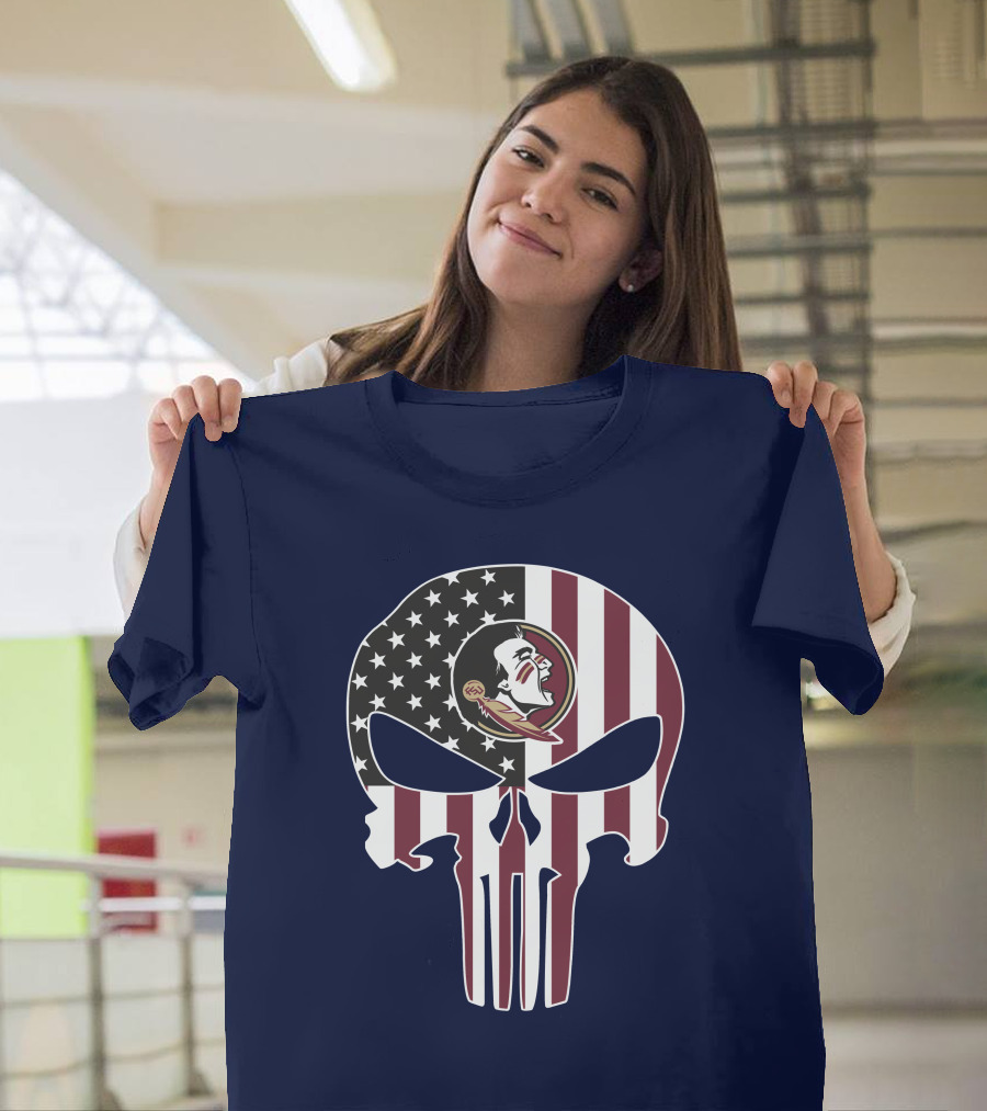 Florida State Seminoles American Flag The Punisher T-Shirt