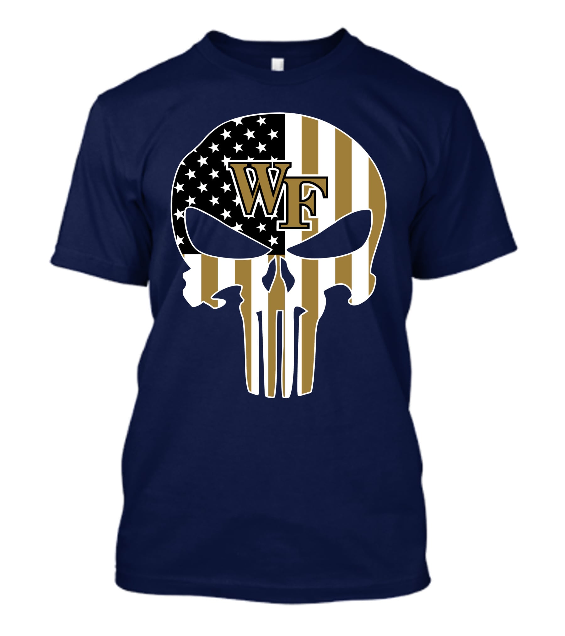Wake Forest Wf Punisher Skull American Flag T-Shirt