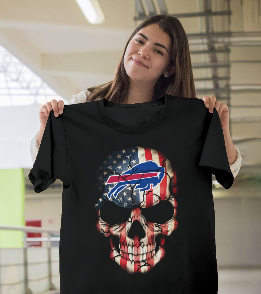 Buffalo Bills American Flag Skull 270 T-Shirt