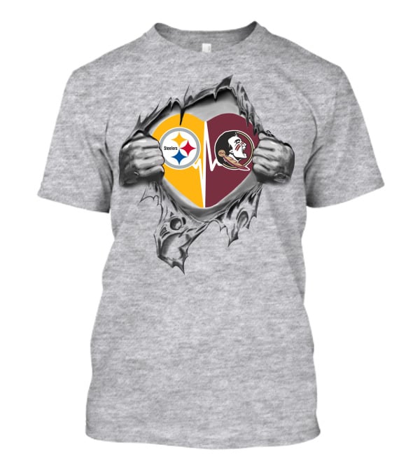 Steelers Florida State Seminoles Heart T-Shirt