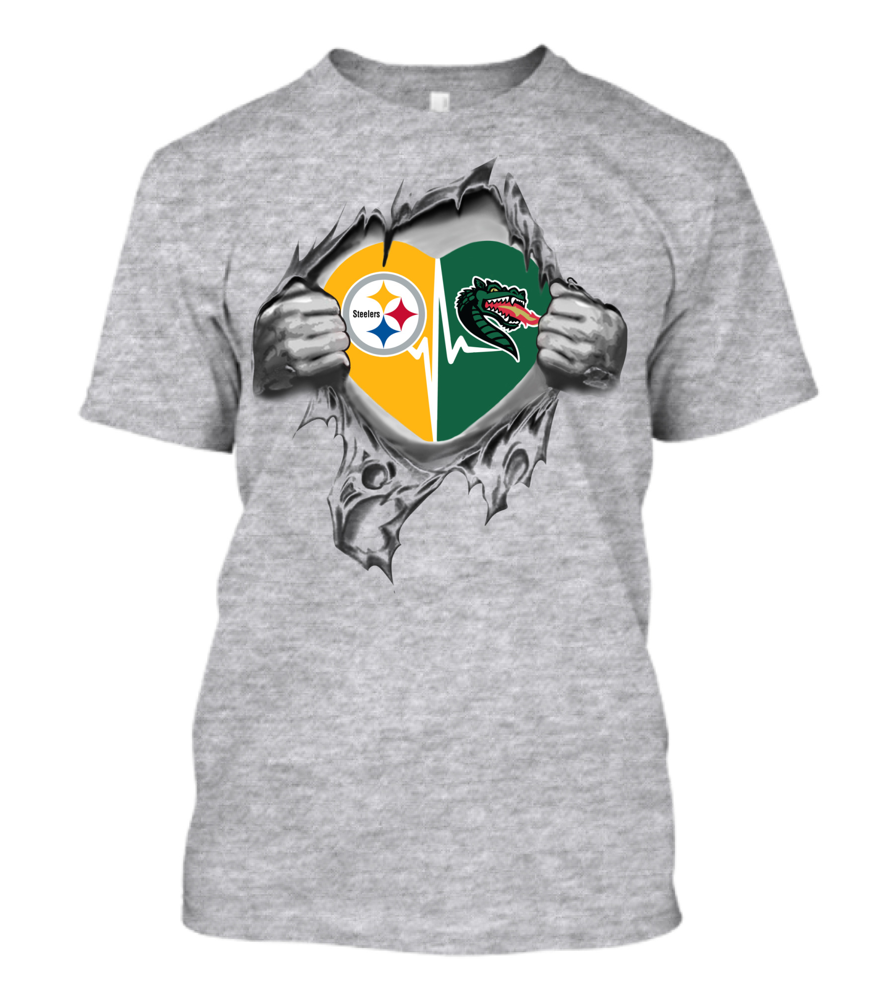 Steelers Uab Blazers Heartbeat Fan Passion T-Shirt