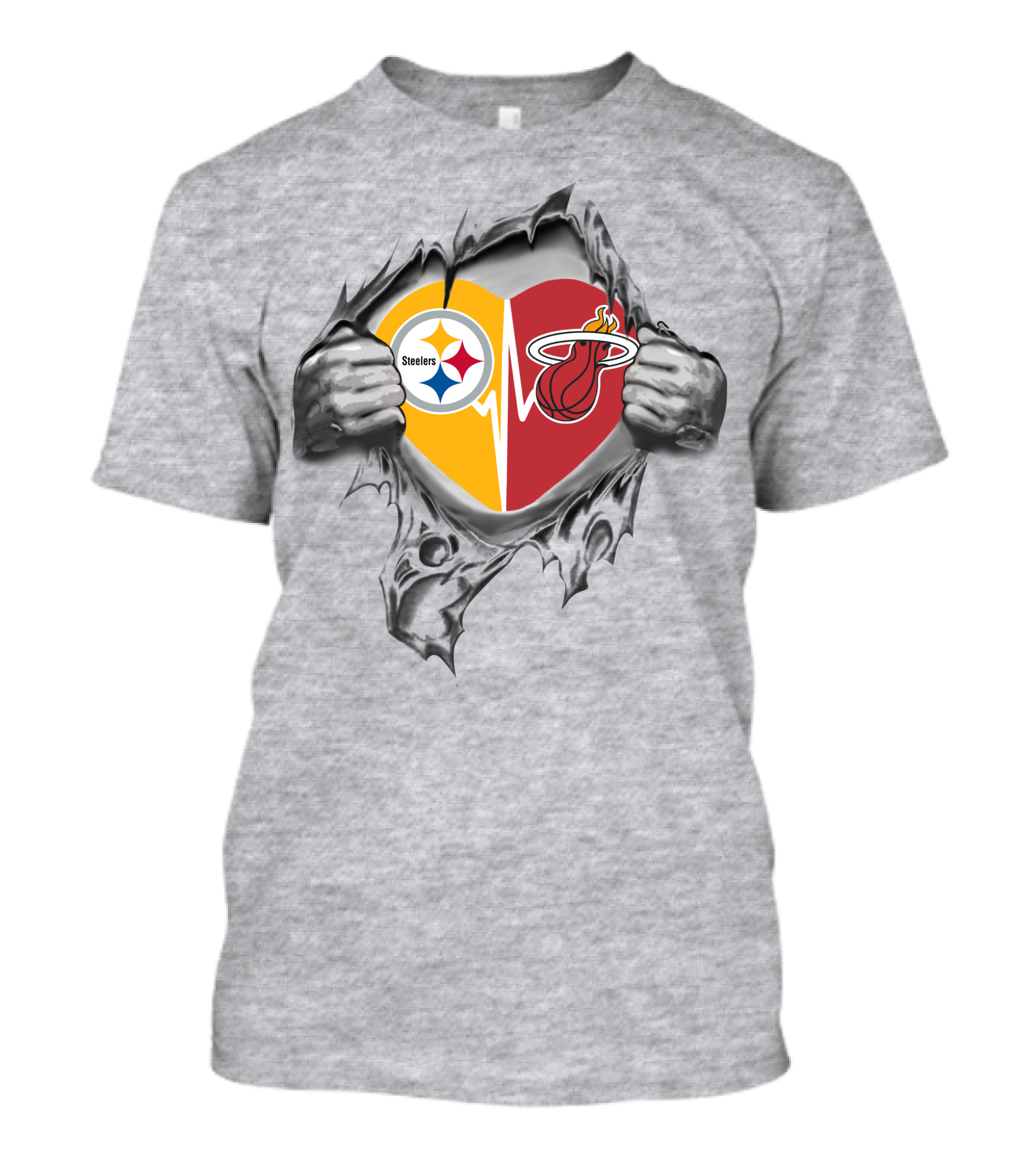 Steelers Miami Heat Heartbeat Passion T-Shirt