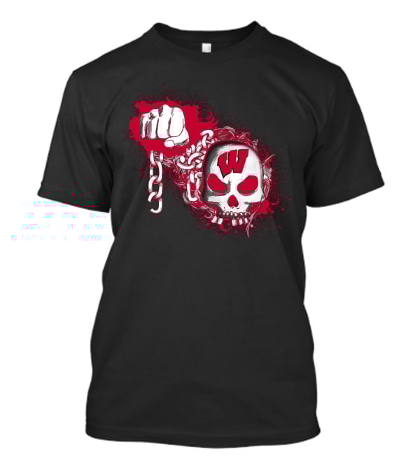 Wisconsin Badgers Skull And Chains T-Shirt