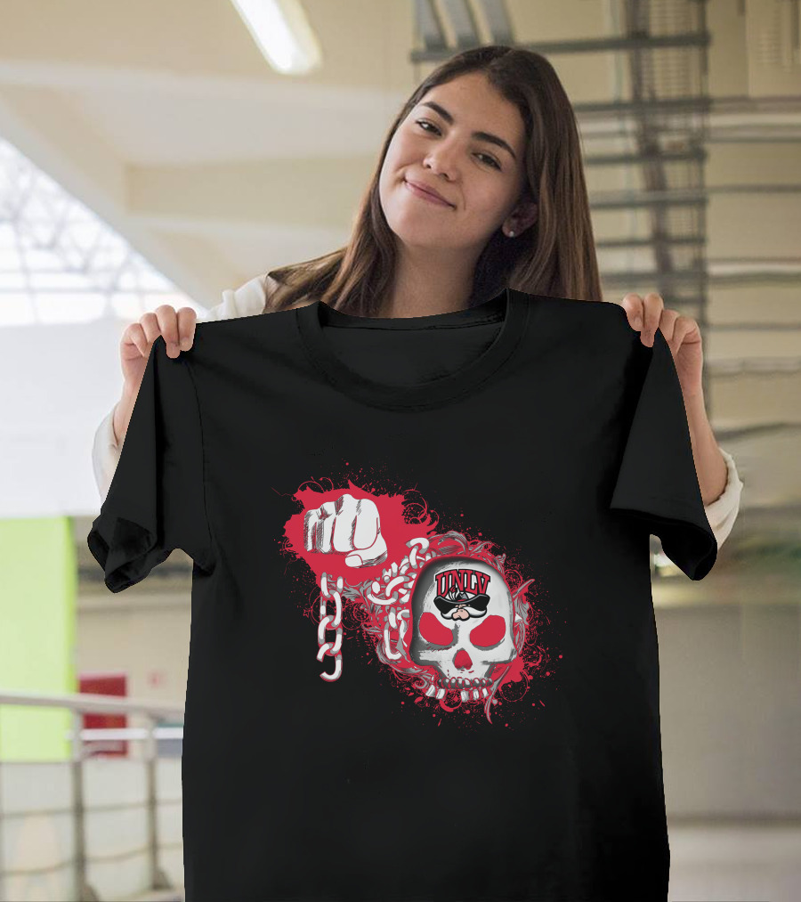 Unlv Rebels Skull And Chains With Fist T-Shirt