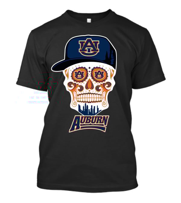 Auburn Tigers Skull With Cap T-Shirt