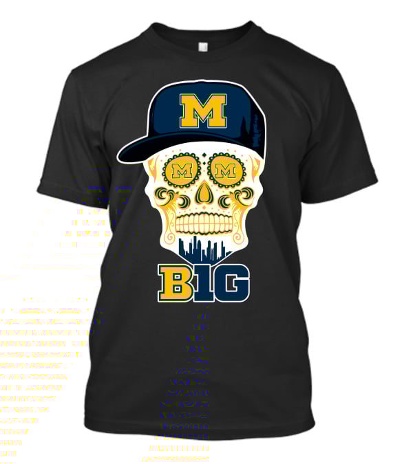 Michigan Wolverines Big Ten Skull Cap T-Shirt