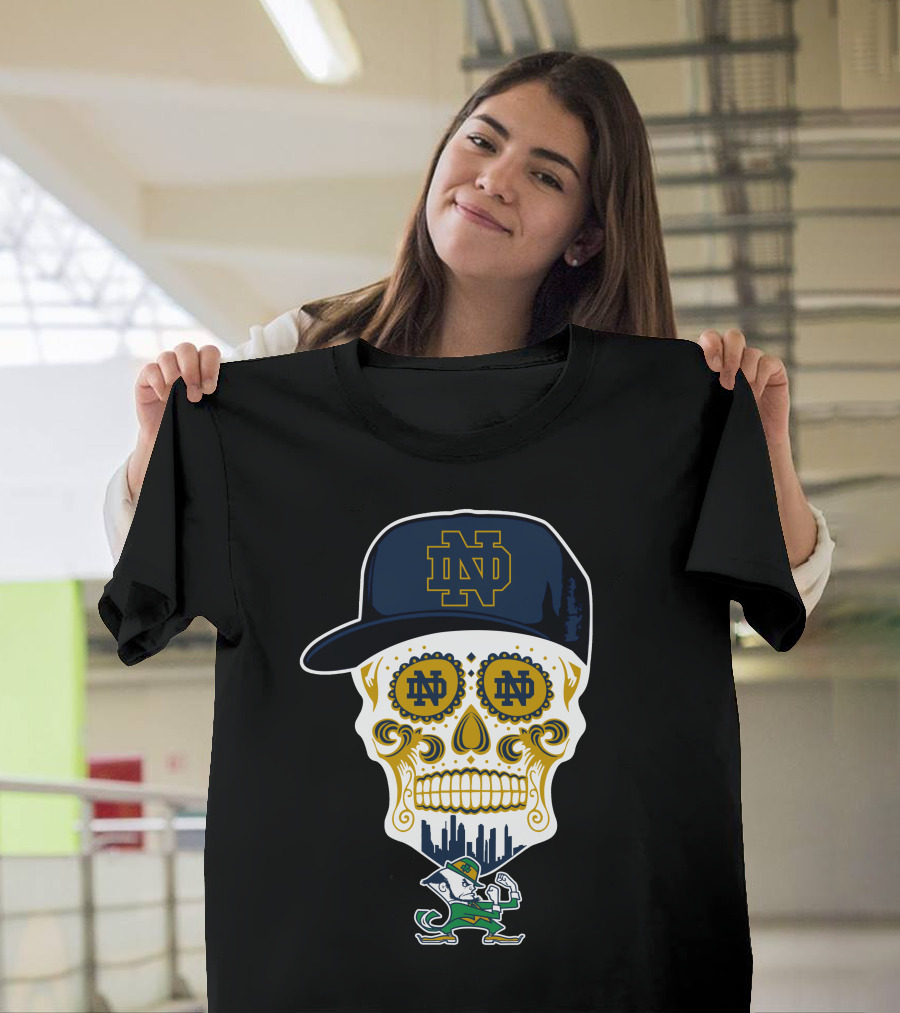 Notre Dame Fighting Irish Skull Nd Hat Iconic Symbol T-Shirt