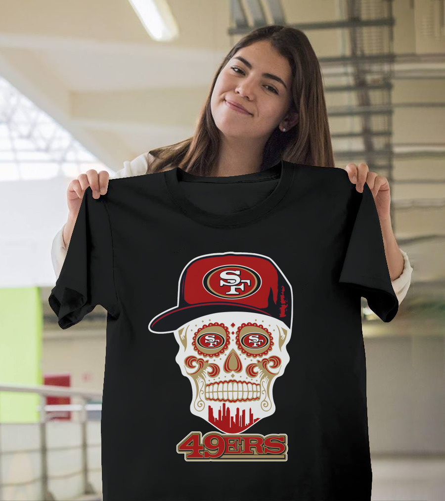 Sf 49ers Skull With Cap 49ers T-Shirt