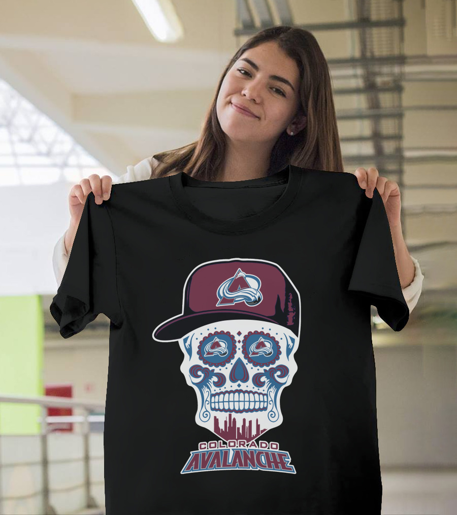 Colorado Avalanche Sugar Skull With Hat T-Shirt