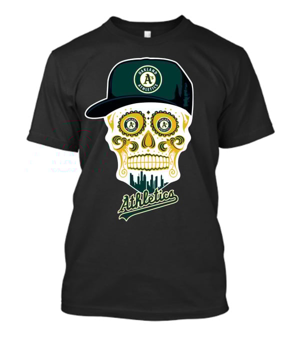 Oakland Athletics A's Skull Cityscape Funny T-Shirt