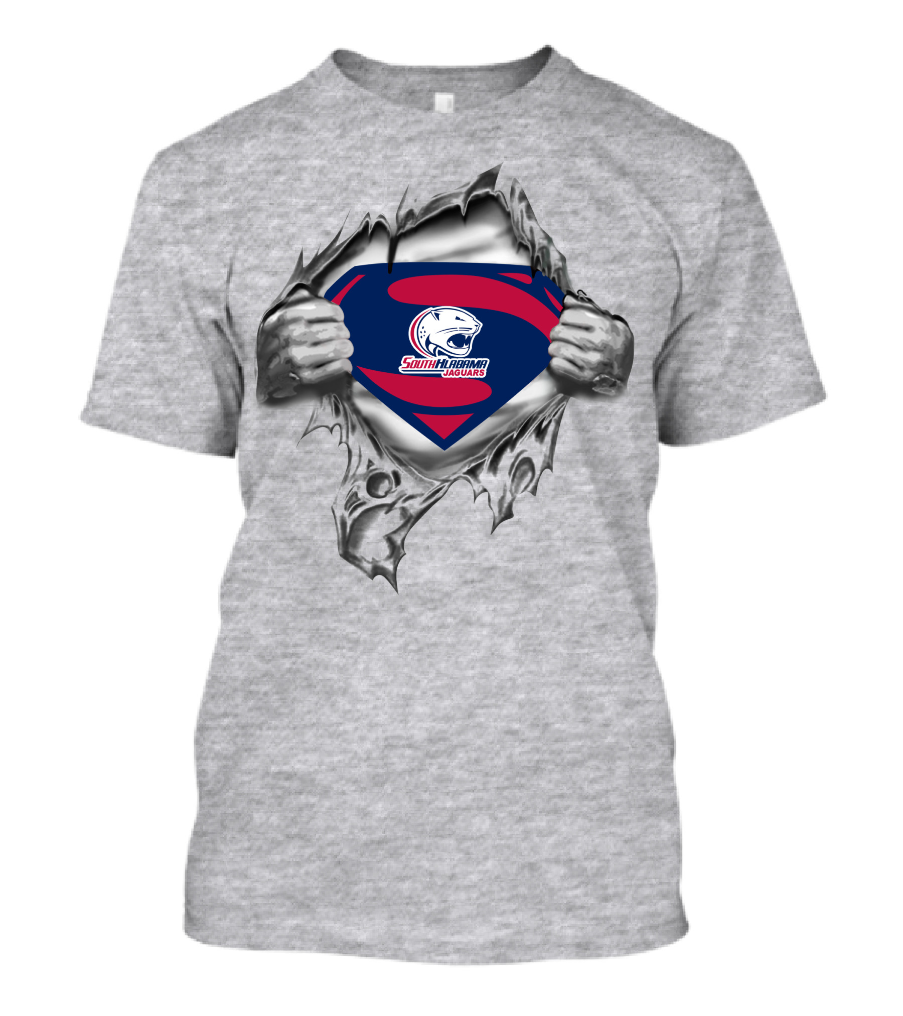 South Alabama Jaguars Superman Logo Burst T-Shirt