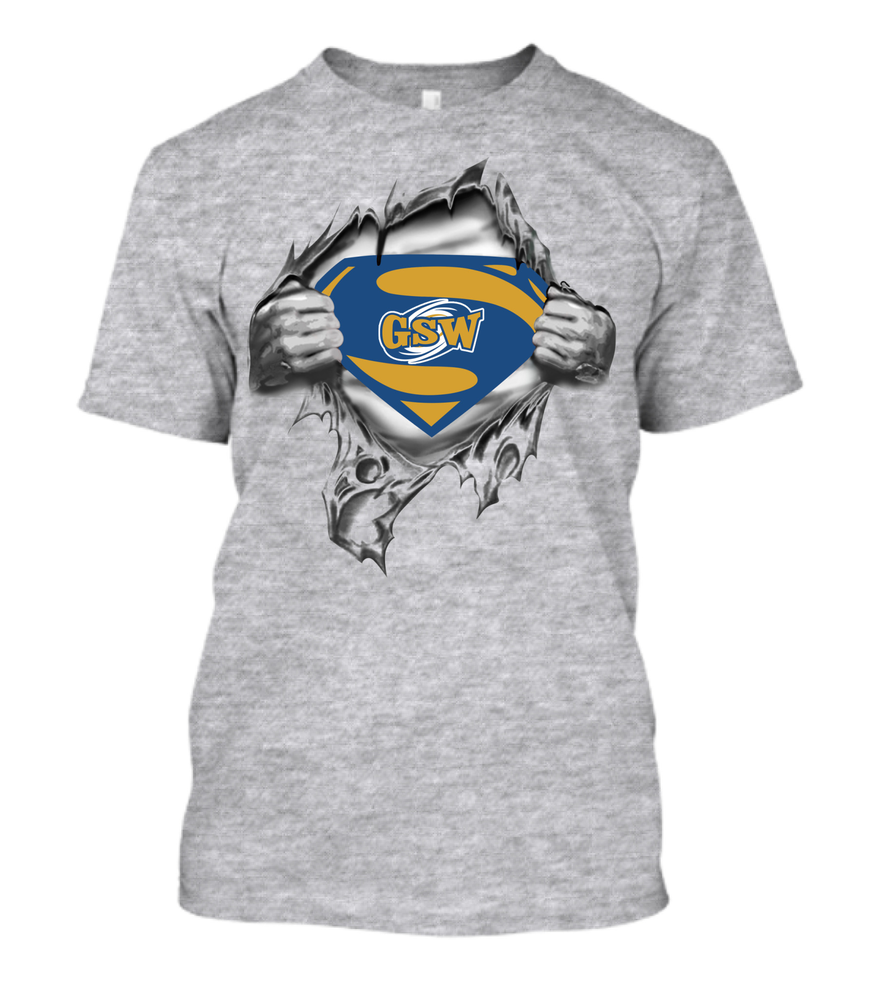 Georgia Southwestern St Hurricanes Gsw Superman Logo Rip T-Shirt