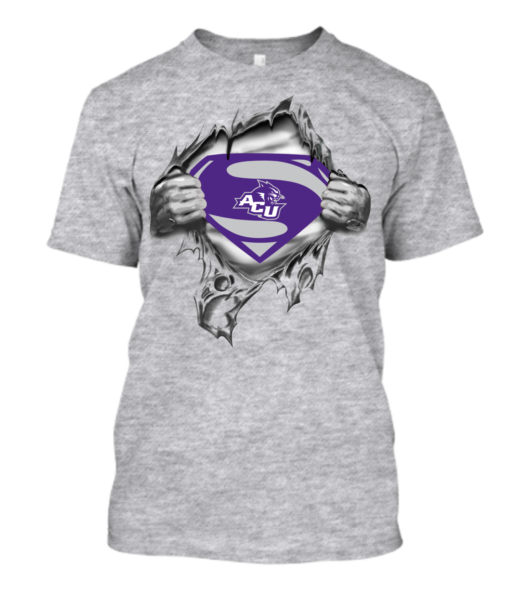 Acu Wildcats Superman Logo Fusion Abilene Christian Wildcats T-Shirt