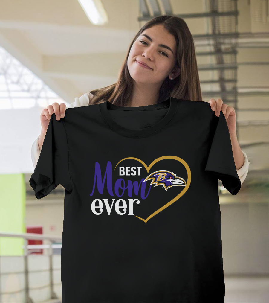 Best Mom Ever Baltimore Ravens Heart T-Shirt