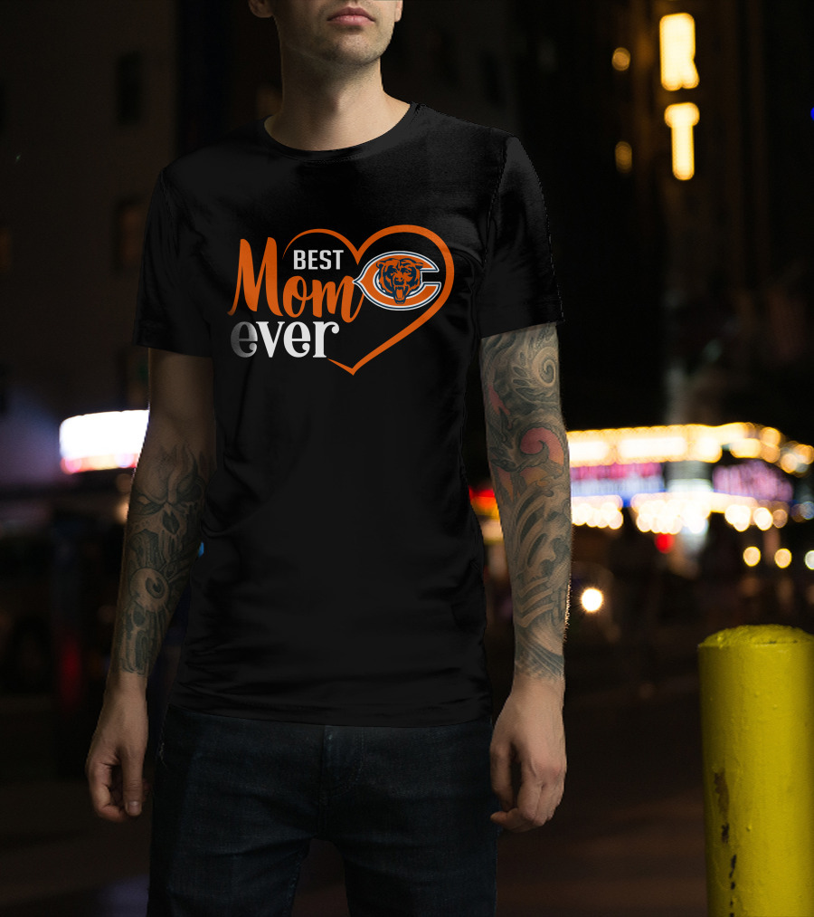 Chicago Bears Best Mom Ever Heart T-Shirt