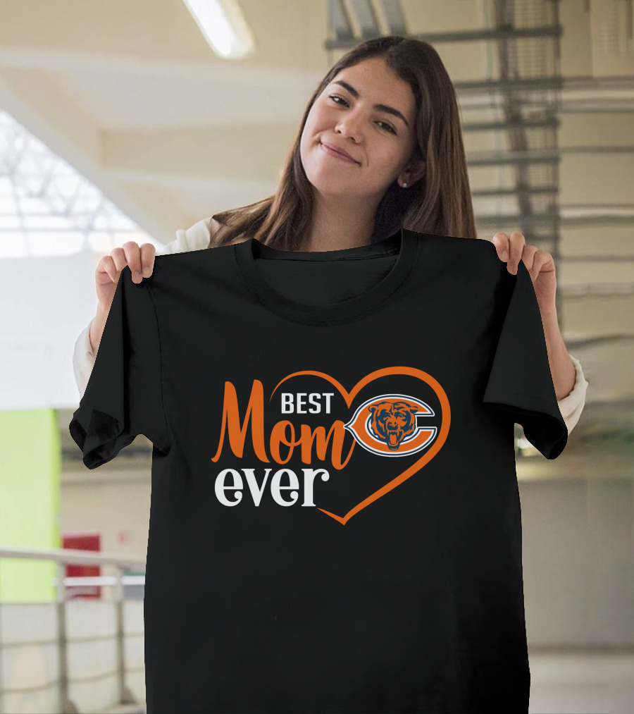 Chicago Bears Best Mom Ever Heart T-Shirt