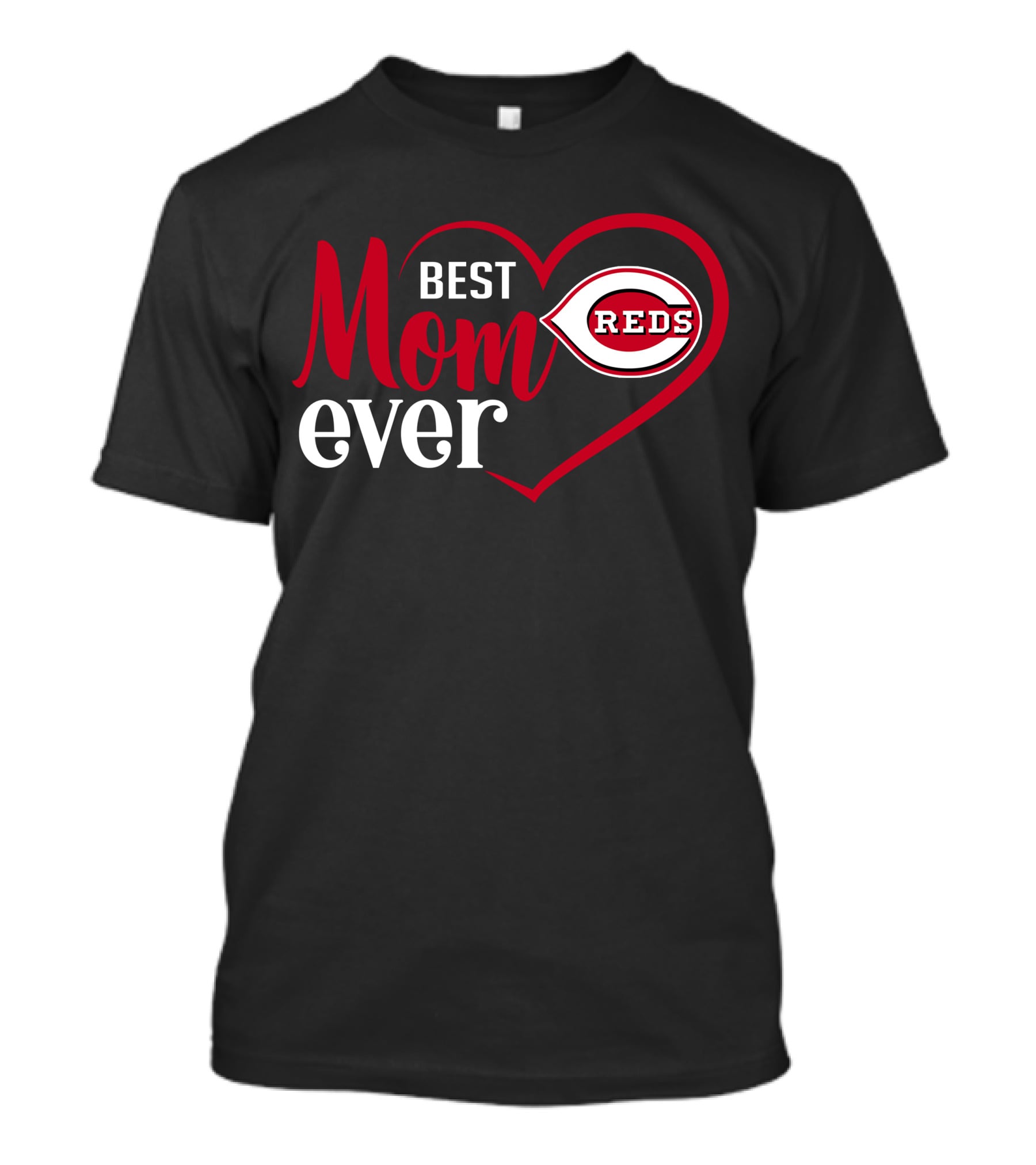 Cincinnati Reds Best Mom Ever Heart T-Shirt