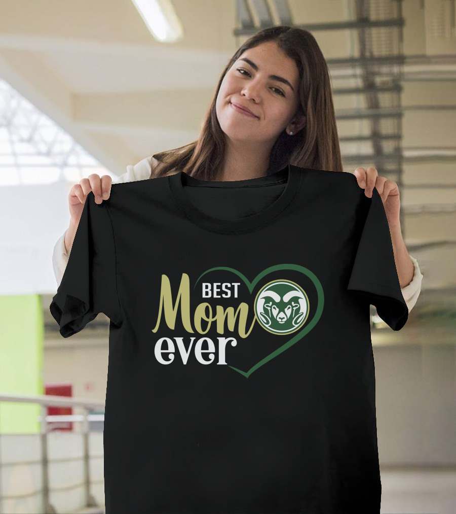 Best Mom Ever Colorado State Rams Heart Logo​ T-Shirt