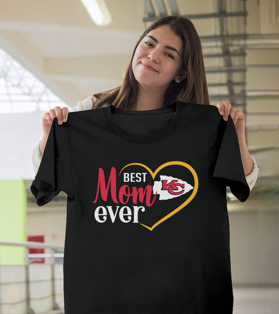 Best Mom Ever Kansas City Chiefs Heart T-Shirt