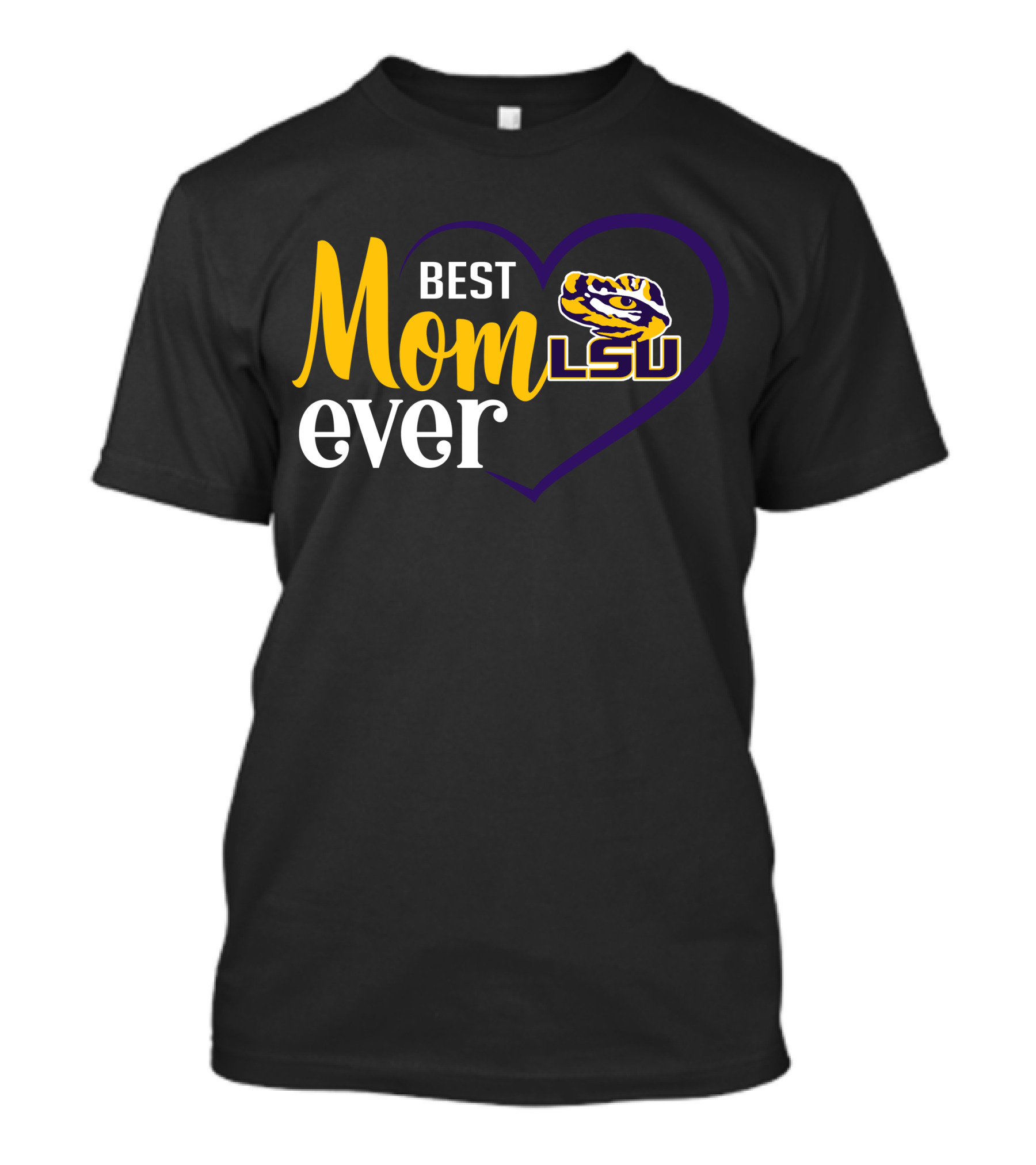 Best Mom Ever Lsu Tigers Logo Heart T-Shirt
