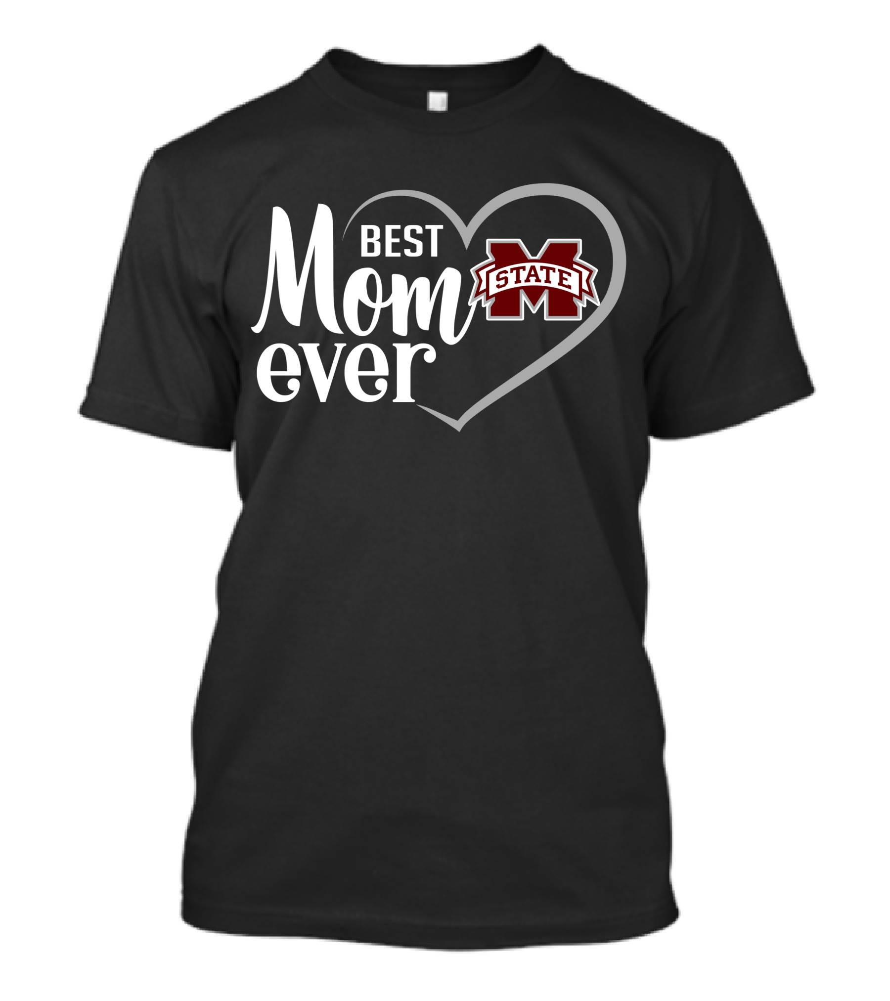 Mississippi State Bulldogs Best Mom Ever Heart T-Shirt