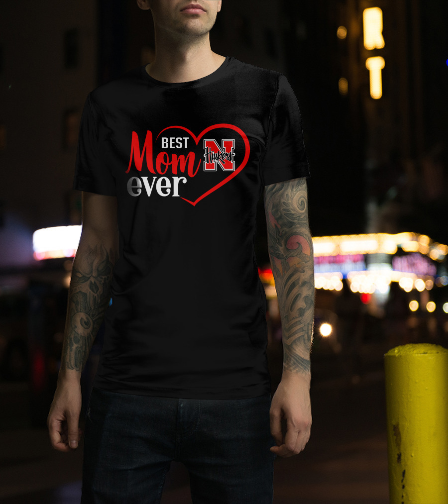 Nebraska Cornhuskers Best Mom Ever Heart T-Shirt