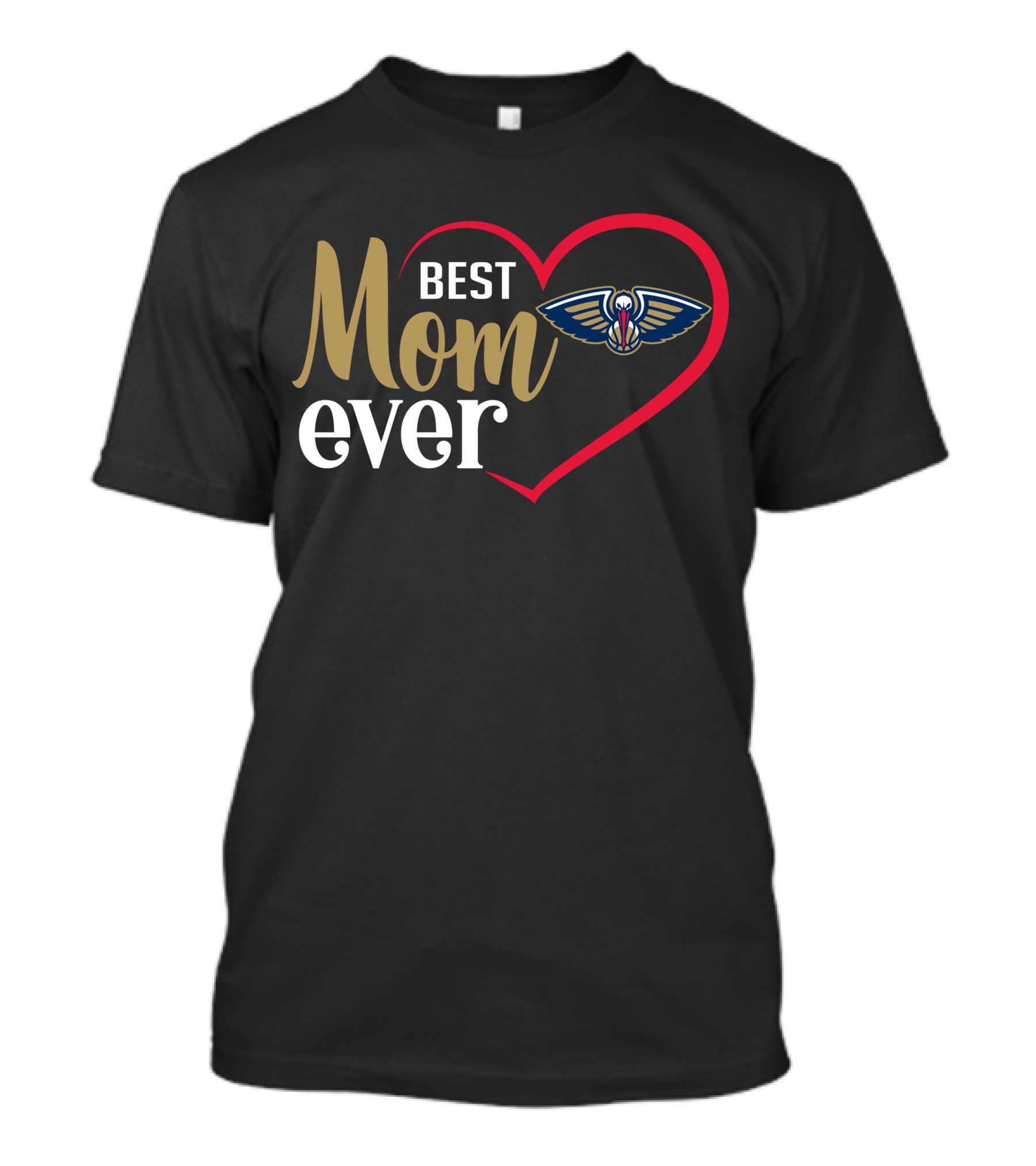 New Orleans Pelicans Best Mom Ever Heart T-Shirt
