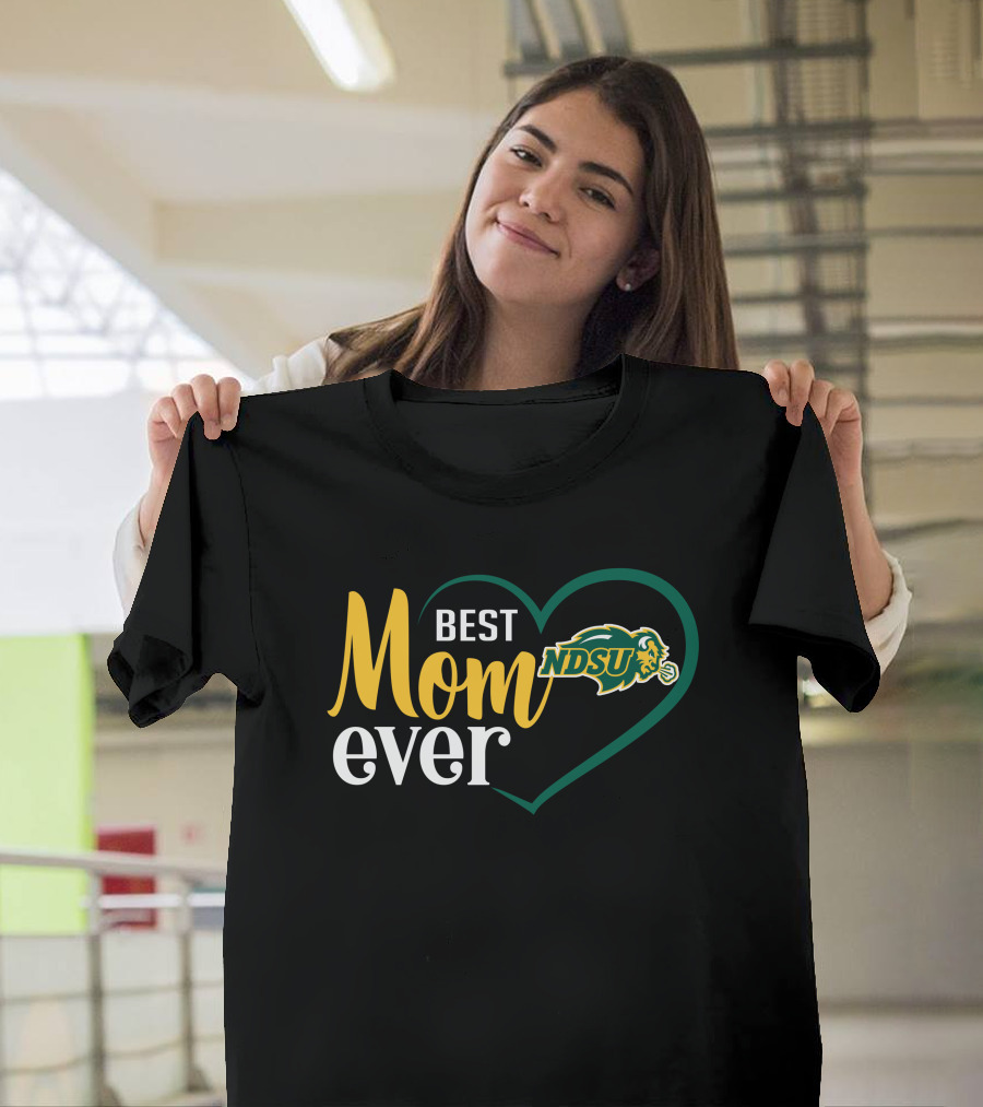 Best Mom Ever Ndsu Bison Heart T-Shirt
