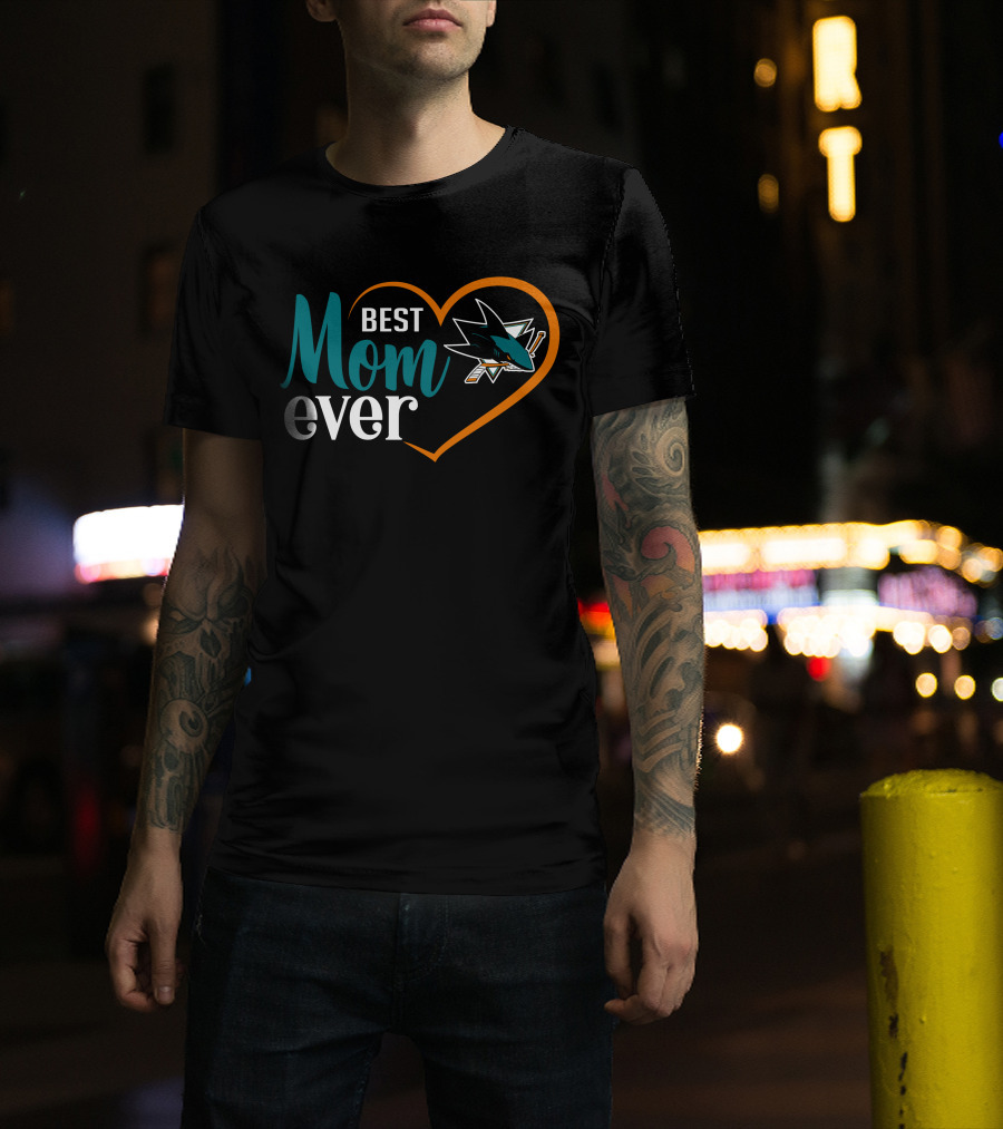 San Jose Sharks Best Mom Ever Heart T-Shirt