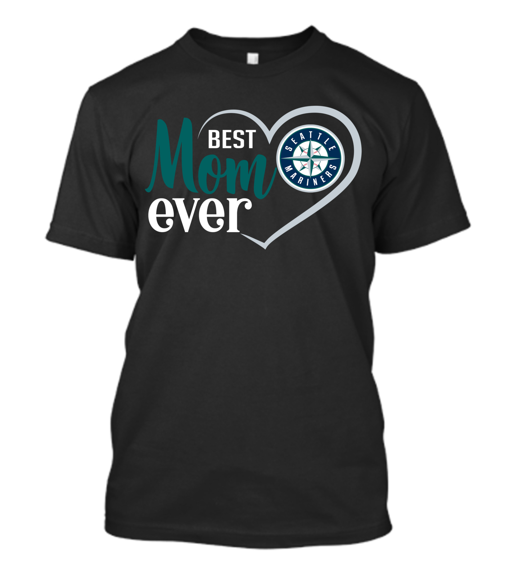 Seattle Mariners Best Mom Ever Heart T-Shirt