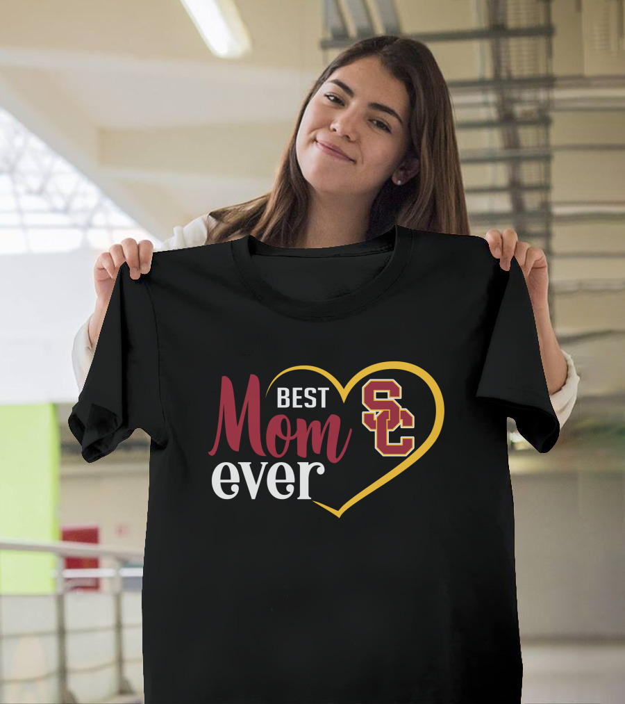 Usc Trojans Best Mom Ever Heart T-Shirt